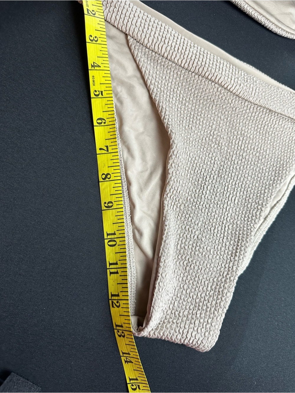 Monday Swimwear Crinkle Tan Bikini Top M Bottom L Ring Detail - Picture 10 of 13
